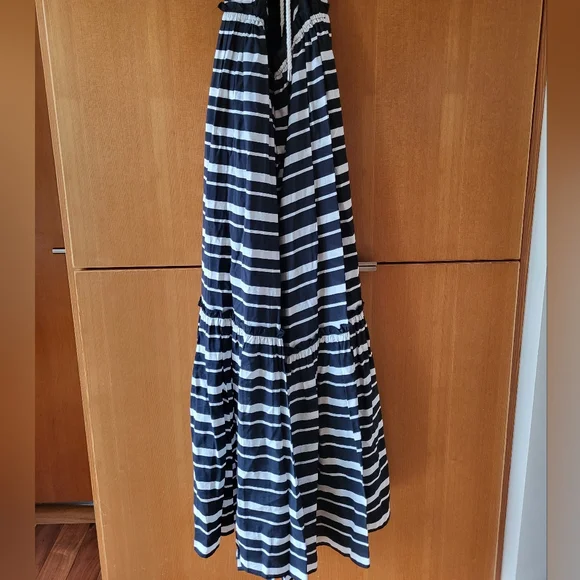 Jonathan Simkhai Swim Maxi Stripe Dress with nautical halter straps